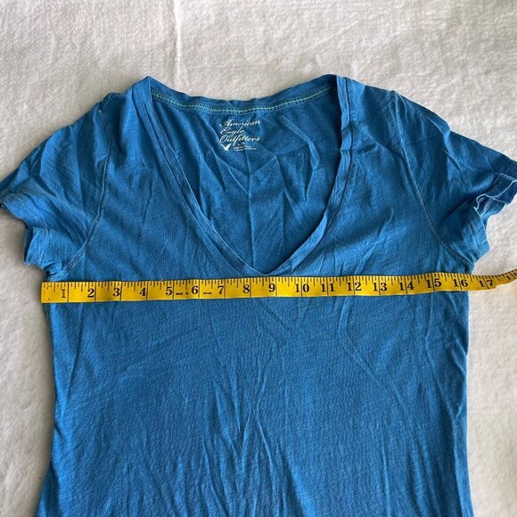 American Eagle Shirt Size Large Lot 2 Blue Thin Short Sleeve Logo Graphic - Picture 6 of 14